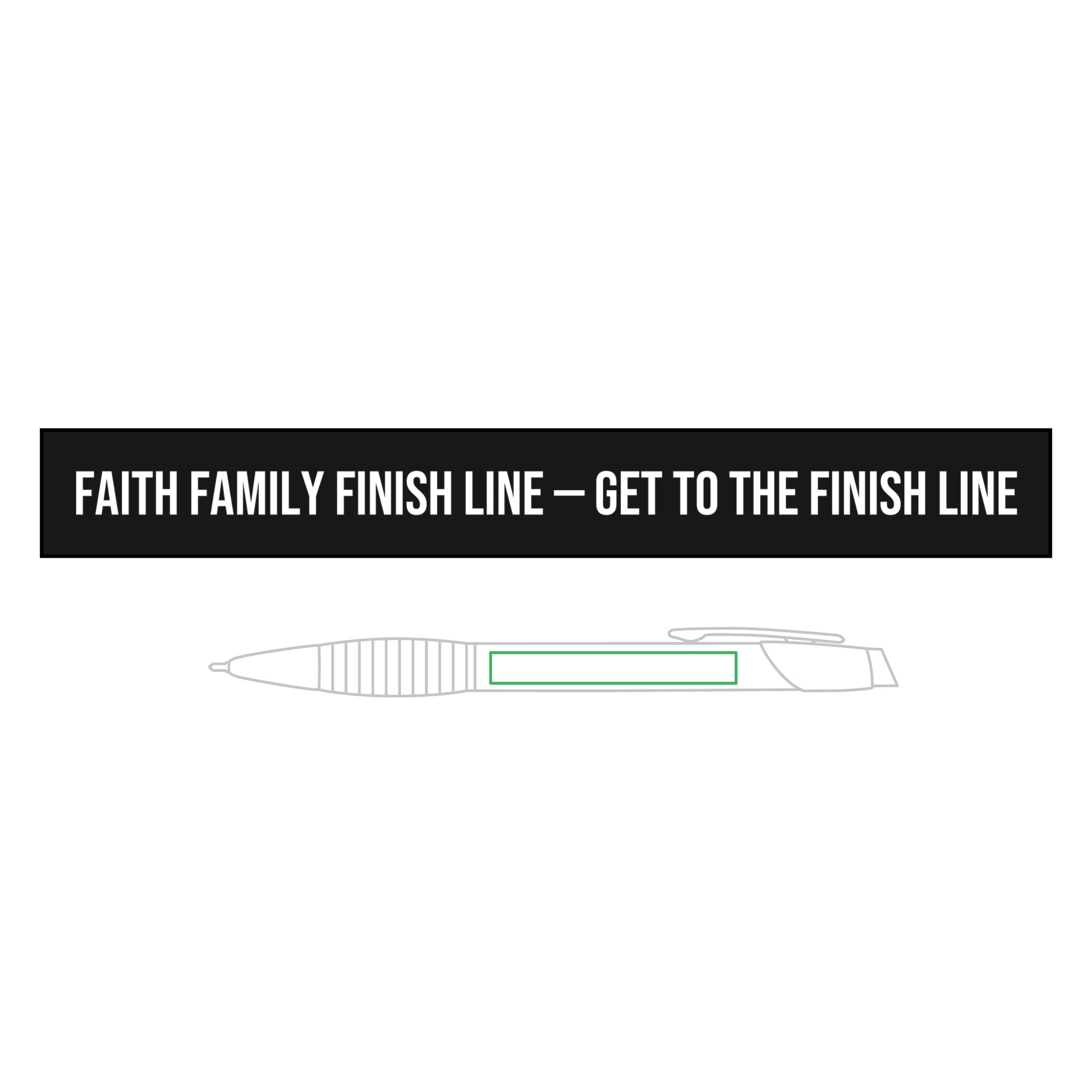 Faith Family Finish Line Pen — Engraved Brass — christian family values engraved brass pen by Get To The Finish Line