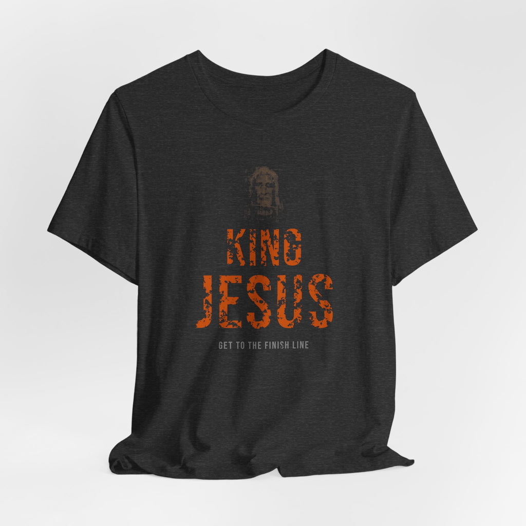 King Jesus Tee — Burnt Orange — christian graphic tee by Get To The Finish Line (view 13)