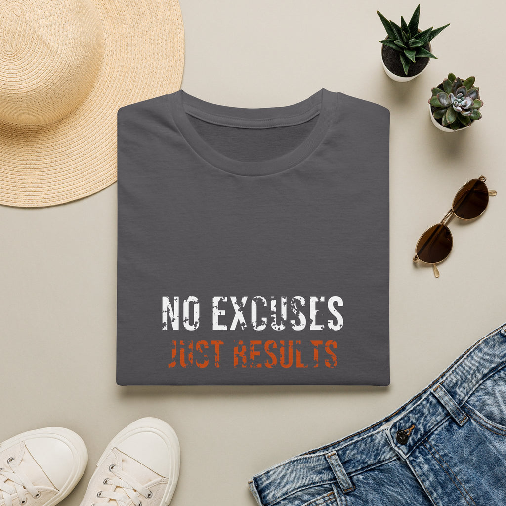 No Excuses Just Results Tee — motivational graphic tee by Get To The Finish Line (view 6)