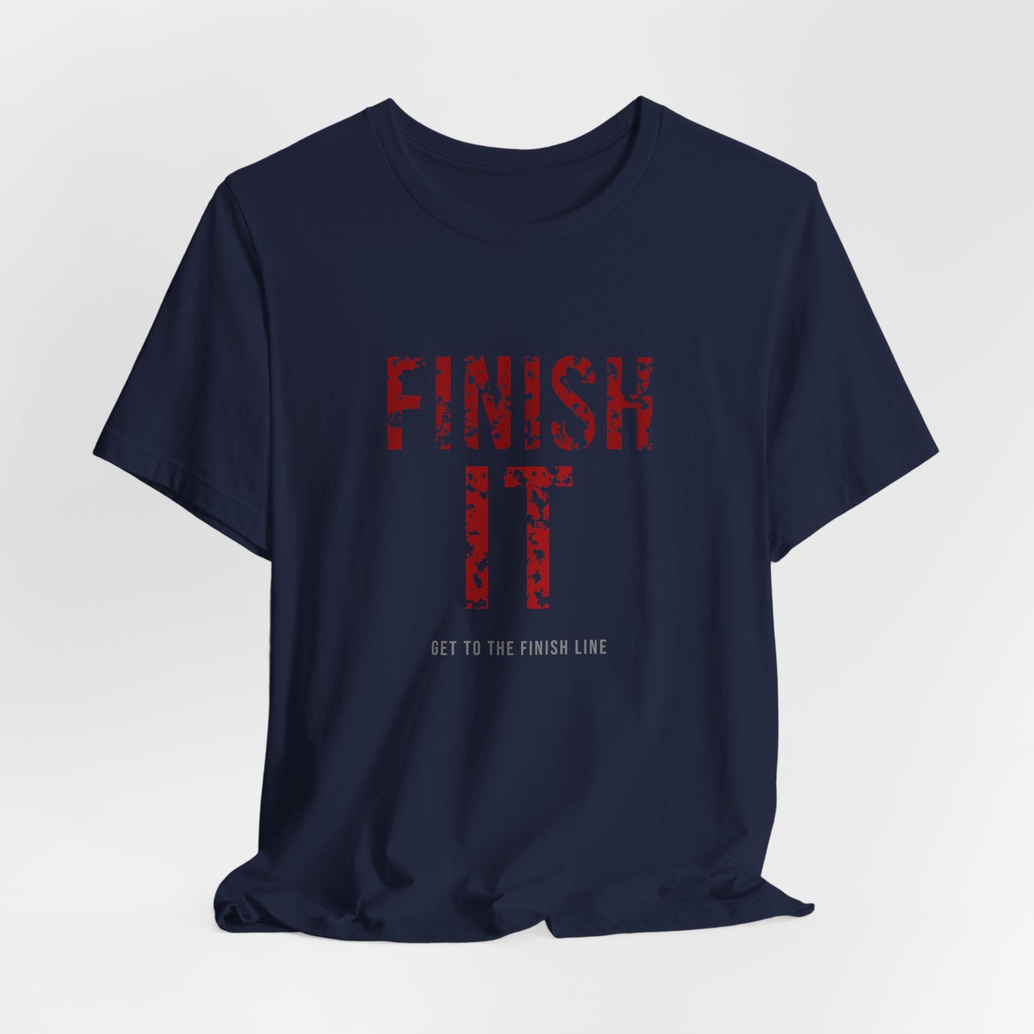 Finish It Tee — Blood Red — distressed motivational graphic tee by Get To The Finish Line (view 12)