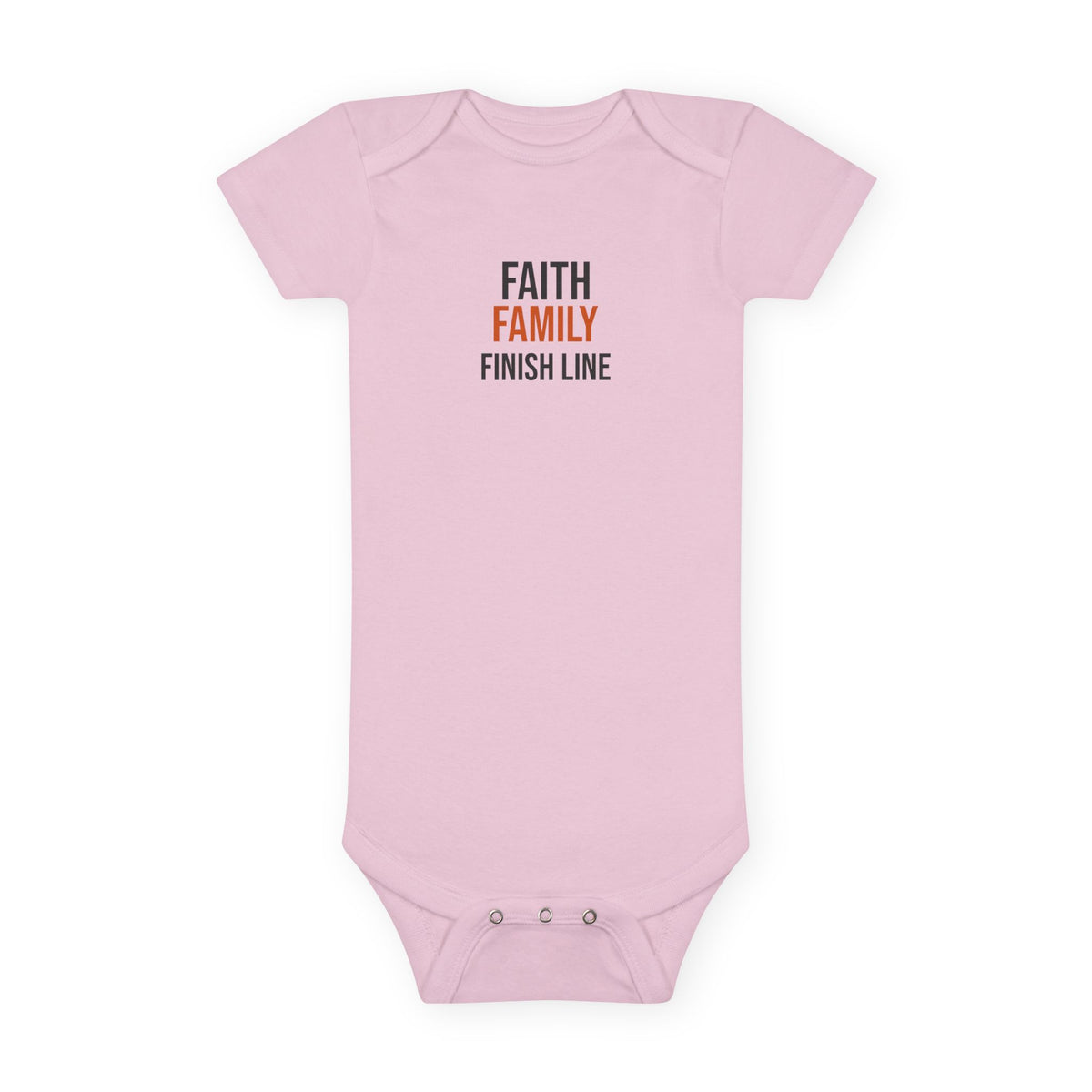 Faith Family Finish Line Baby Onesie® — GTTFL Littles — christian family values piece by Get To The Finish Line (view 4)