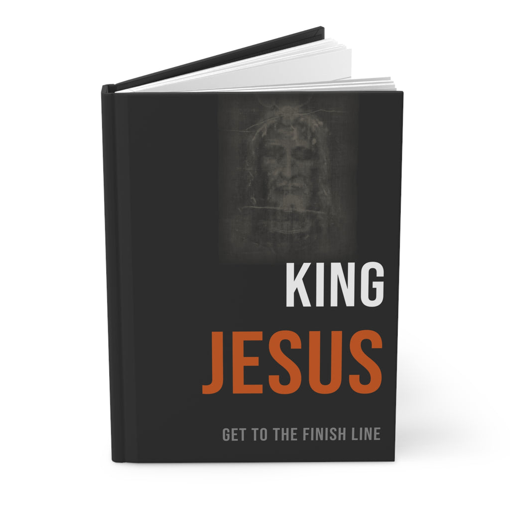 King Jesus Journal — White/Orange — christian hardcover journal by Get To The Finish Line (view 3)