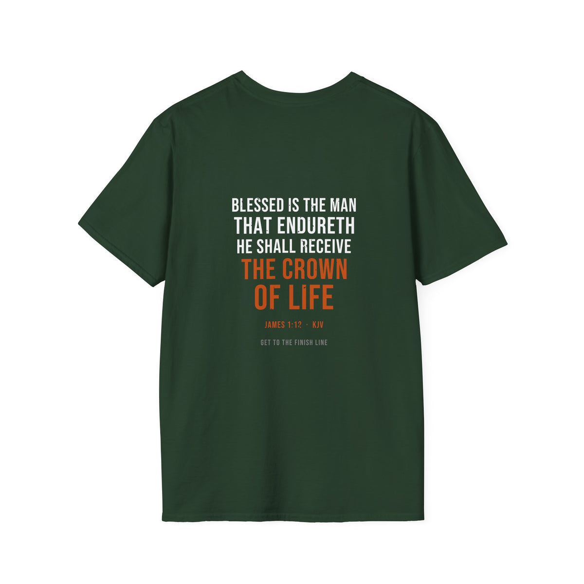 The Crown Of Life Tee — James 1:12 KJV — KJV Bible verse graphic tee by Get To The Finish Line (view 19)