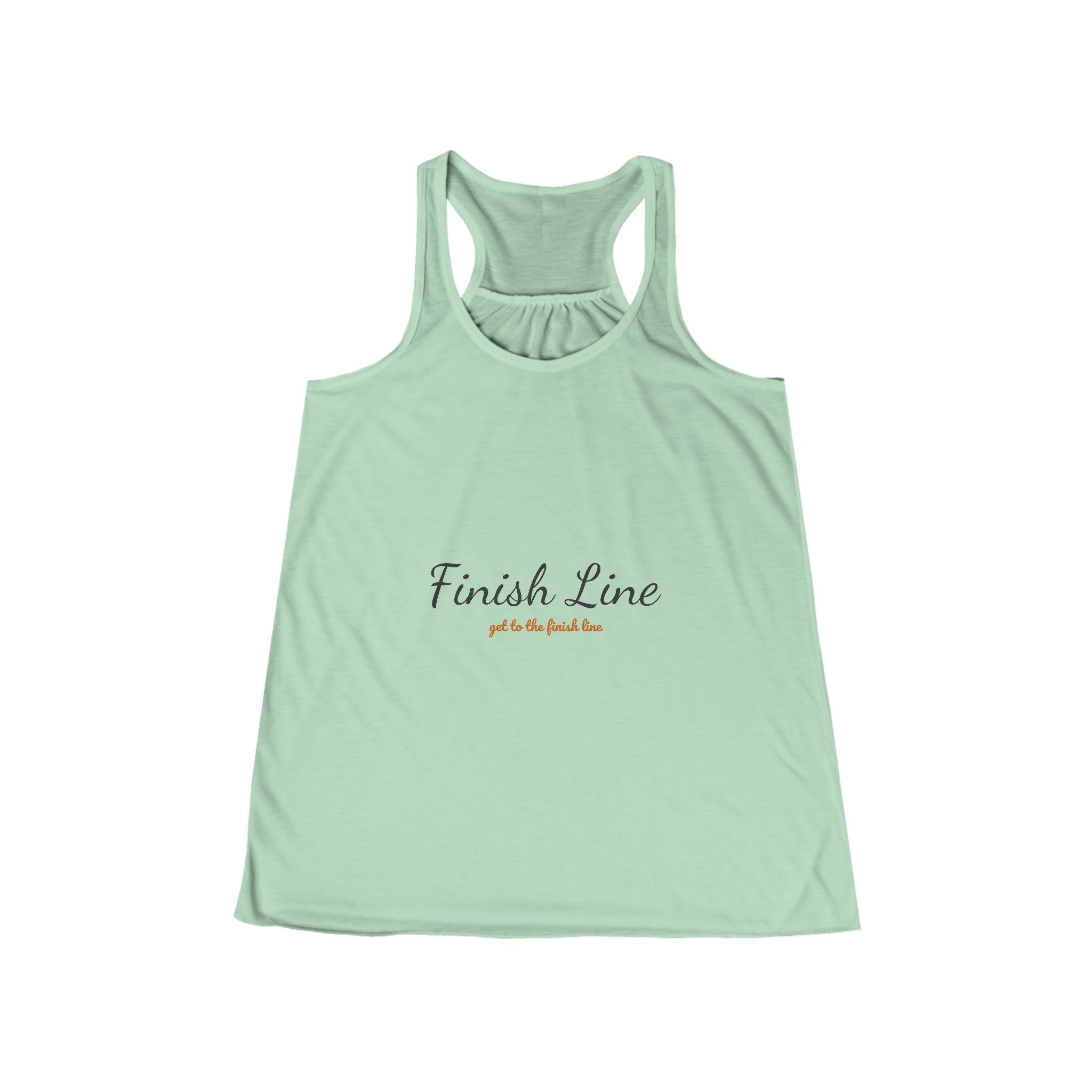 Get To The Finish Line Script Flowy Racerback Tank — Light — motivational perseverance flowy racerback tank by Get To The Finish Line (view 3)