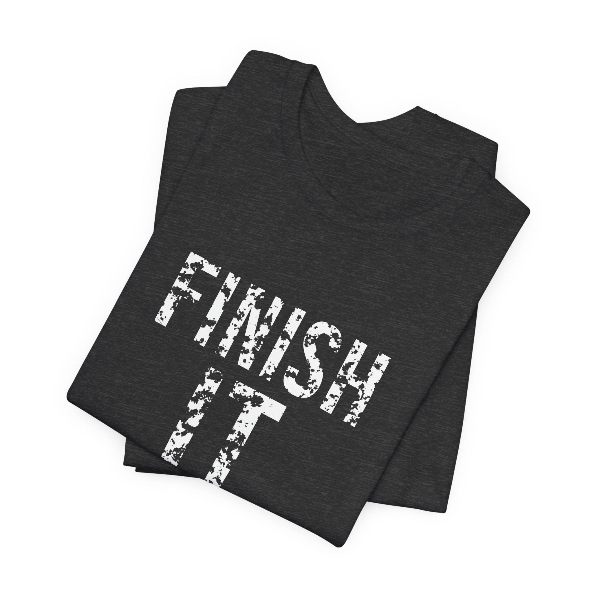 Finish It Tee — White — distressed motivational graphic tee by Get To The Finish Line (view 12)