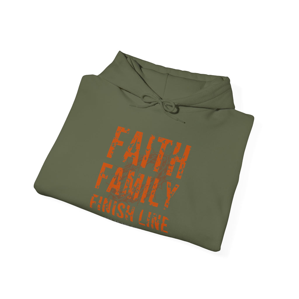 Faith Family Finish Line Hoodie — Burnt Orange — christian family values graphic hoodie by Get To The Finish Line (view 10)
