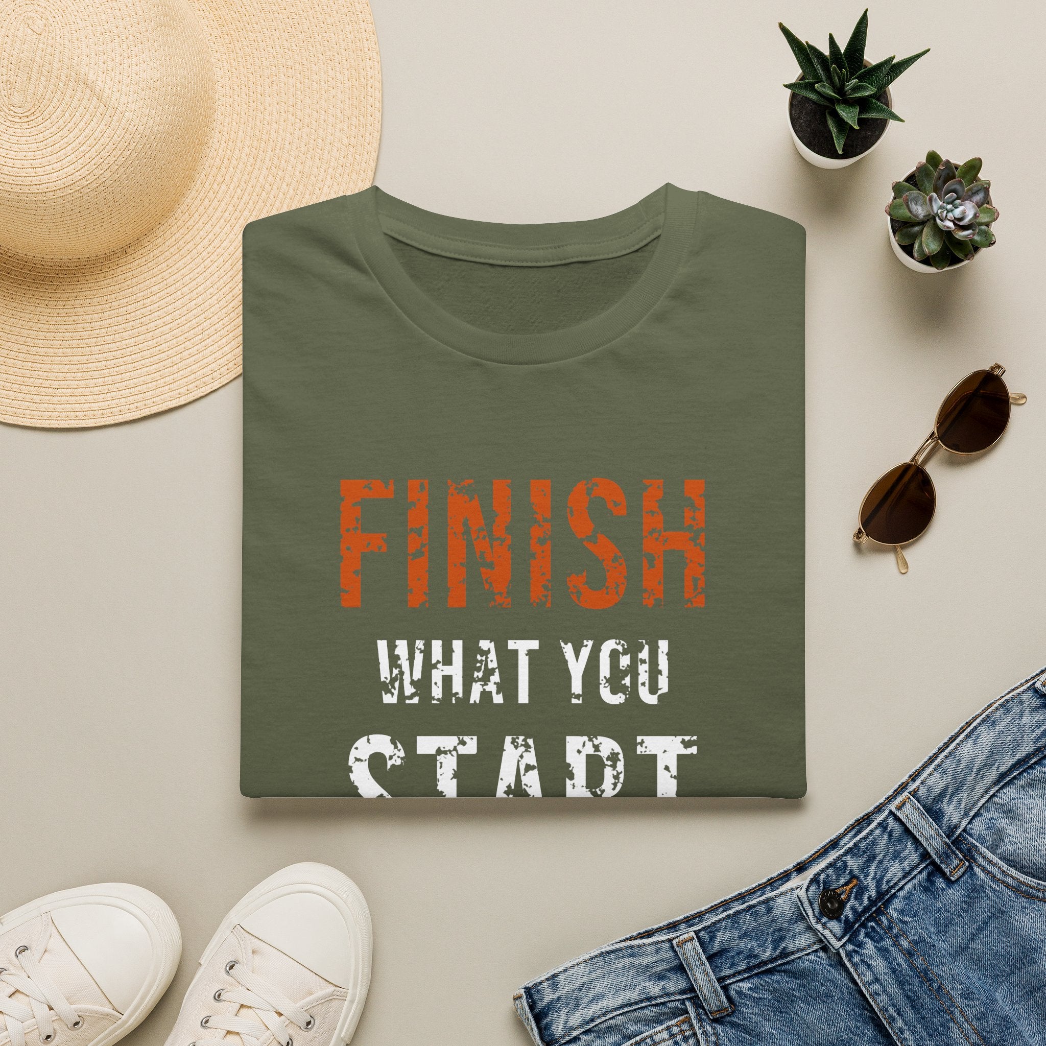 Finish What You Start Tee — motivational graphic tee by Get To The Finish Line (view 3)