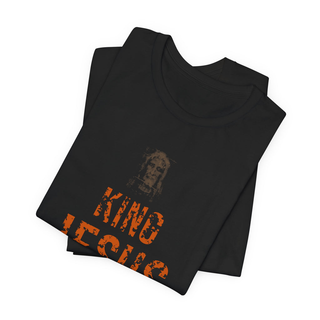 King Jesus Tee — Burnt Orange — christian graphic tee by Get To The Finish Line (view 6)