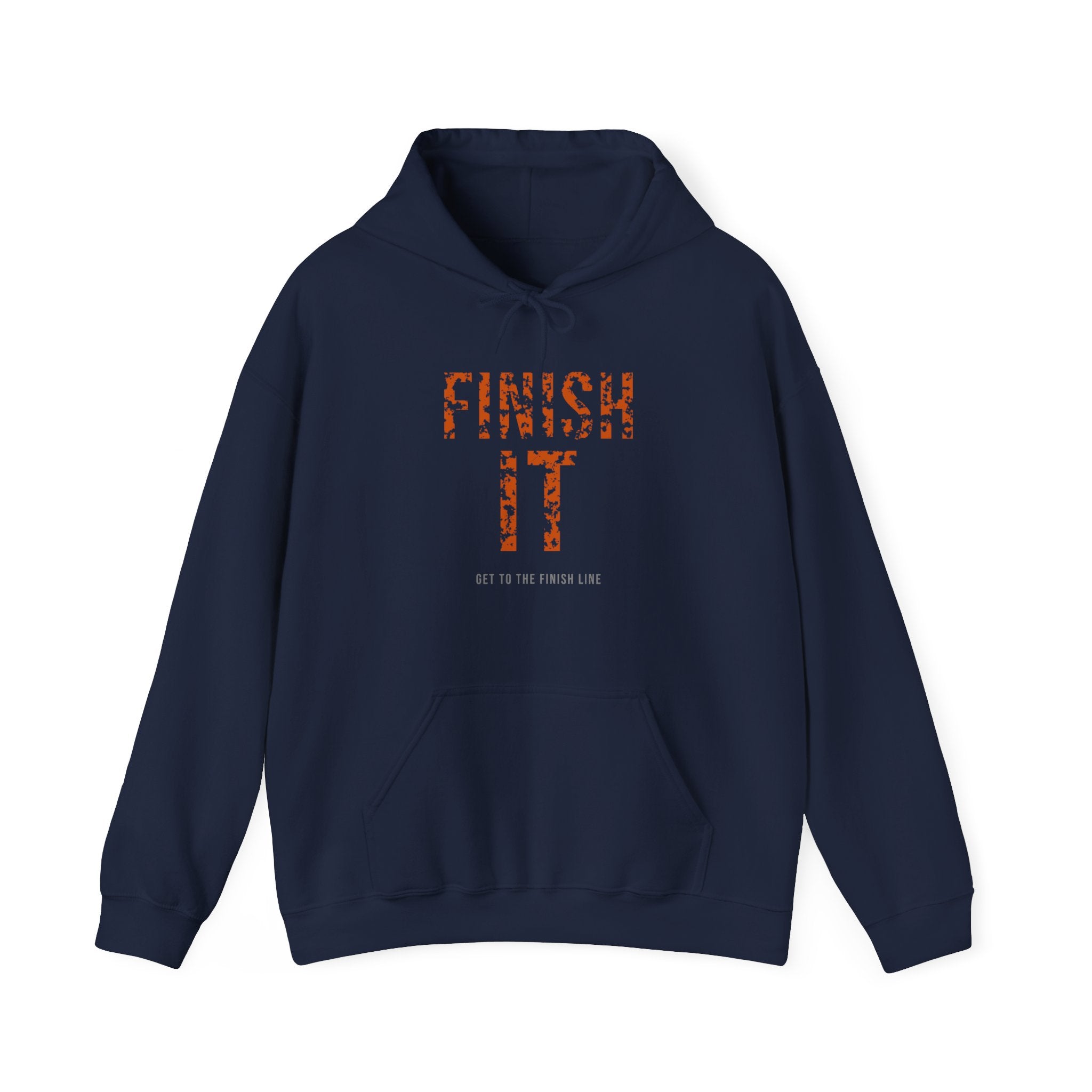 Finish It Hoodie — Burnt Orange — distressed motivational graphic hoodie by Get To The Finish Line (view 4)