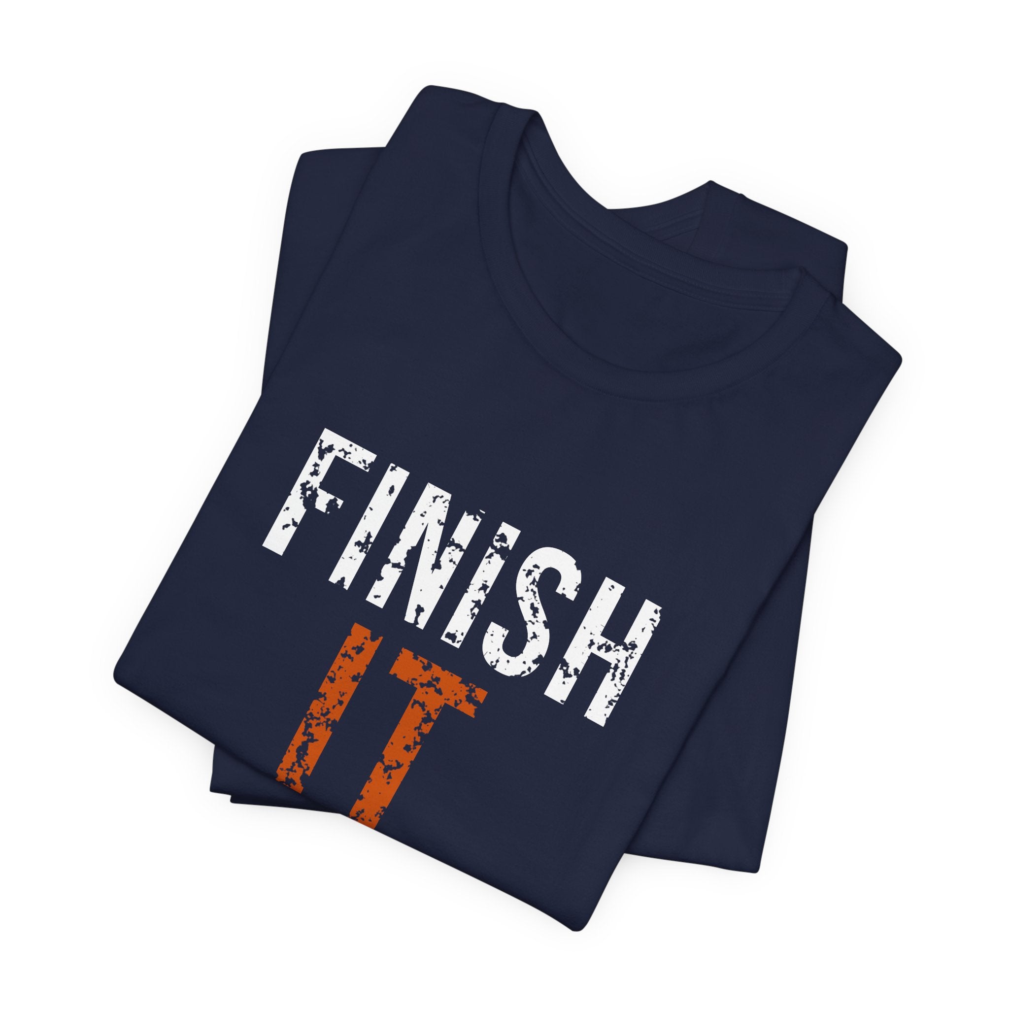 Finish It Tee — White/Orange — distressed motivational graphic tee by Get To The Finish Line (view 15)