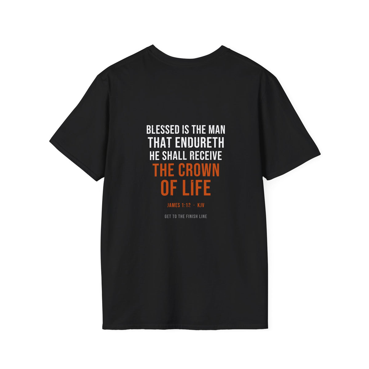 The Crown Of Life Tee — James 1:12 KJV — KJV Bible verse graphic tee by Get To The Finish Line (view 10)