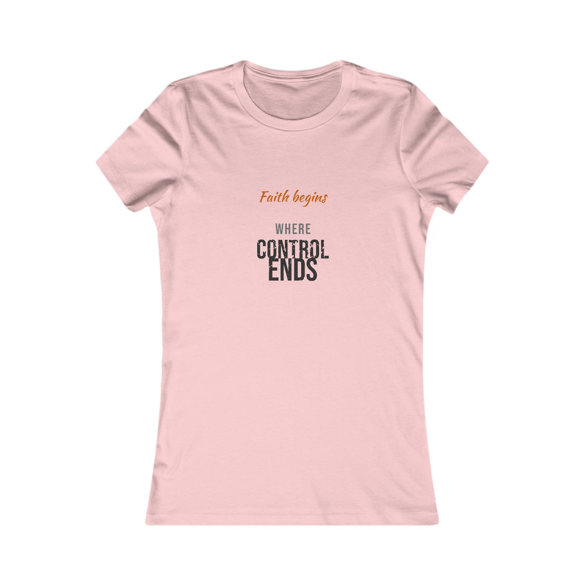 Faith Begins Script Women's Tee — Light