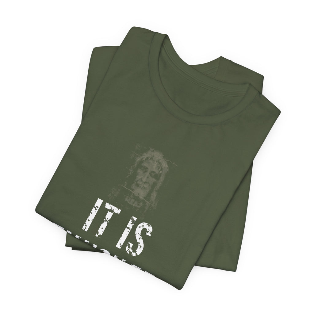 It Is Finished Tee — White — christian graphic tee by Get To The Finish Line (view 9)
