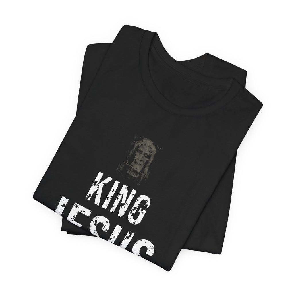 King Jesus Tee — White — christian graphic tee by Get To The Finish Line (view 6)