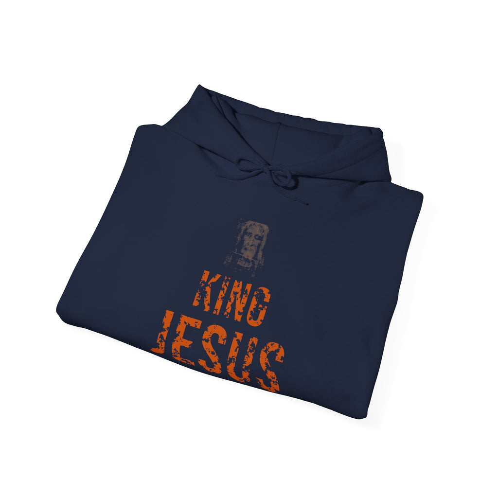 King Jesus Hoodie — Burnt Orange — christian graphic hoodie by Get To The Finish Line (view 16)