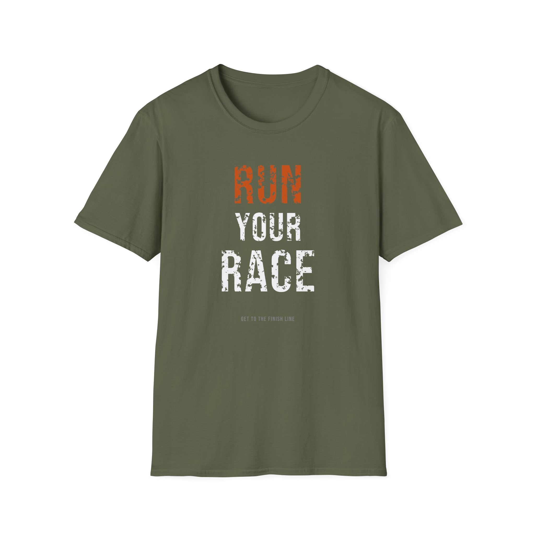 Run Your Race Tee — motivational graphic tee by Get To The Finish Line (view 15)