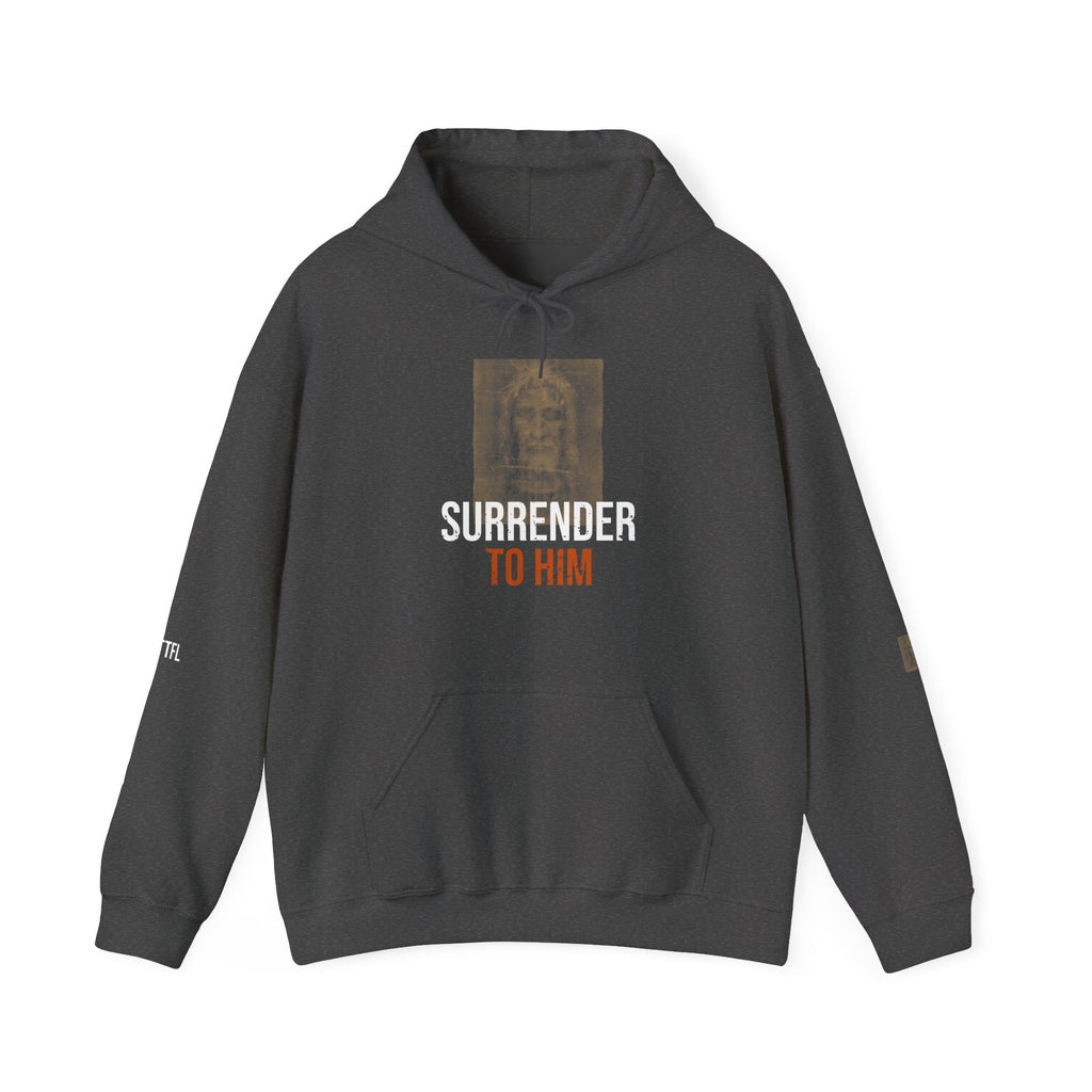 Surrender To Him Hoodie — Shroud, White Text