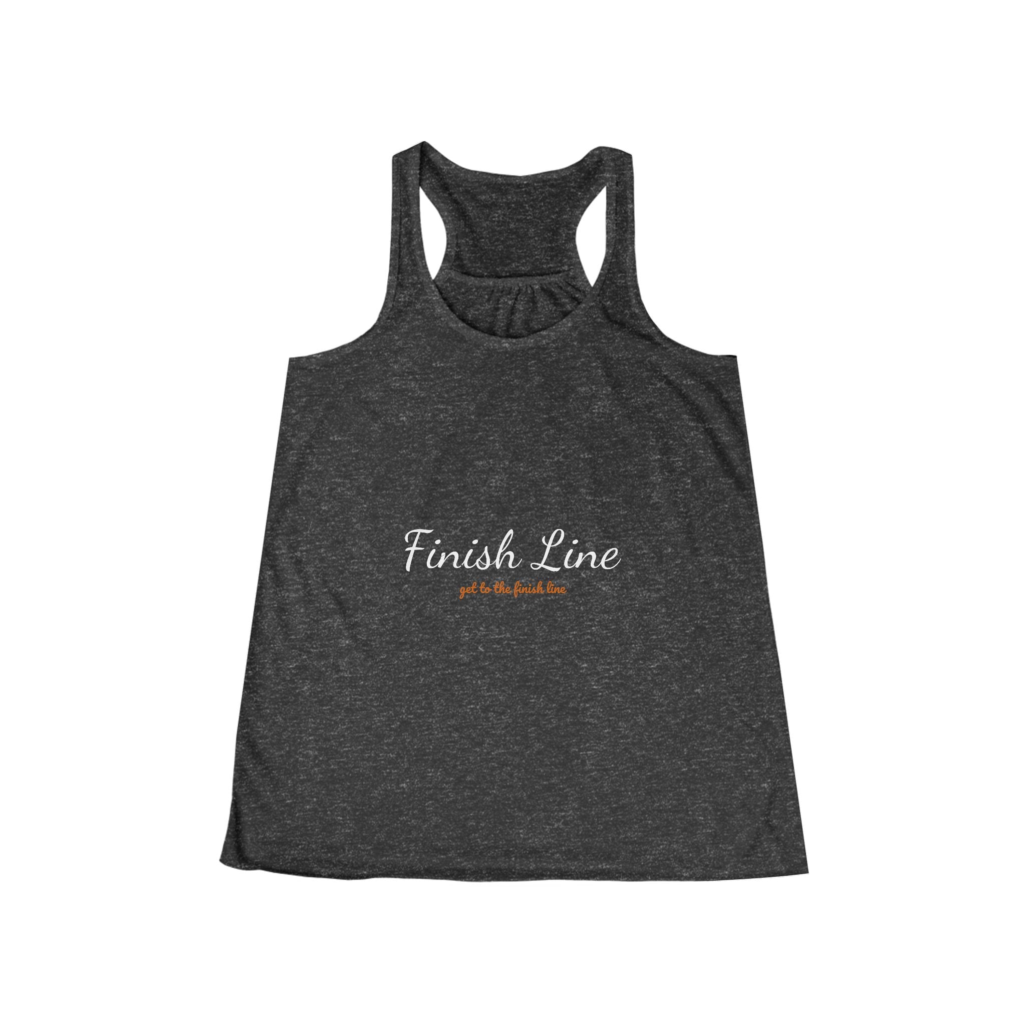 Get To The Finish Line Script Flowy Racerback Tank — Dark — motivational perseverance flowy racerback tank by Get To The Finish Line (view 2)