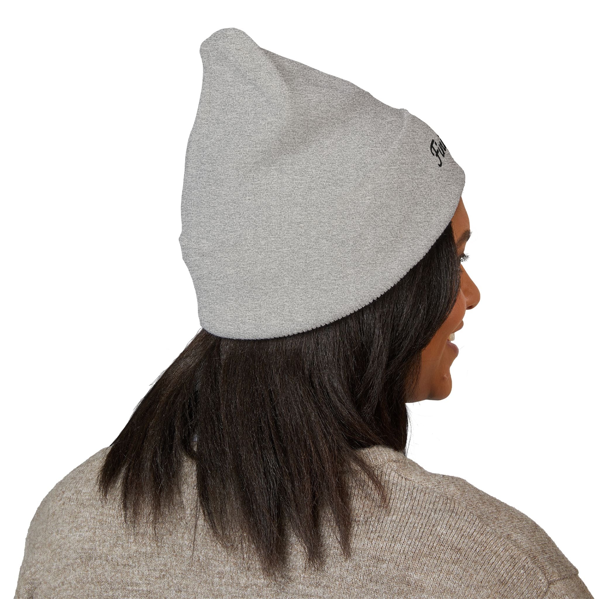 Get To The Finish Line Script Beanie — Light — motivational perseverance embroidered beanie by Get To The Finish Line (view 12)