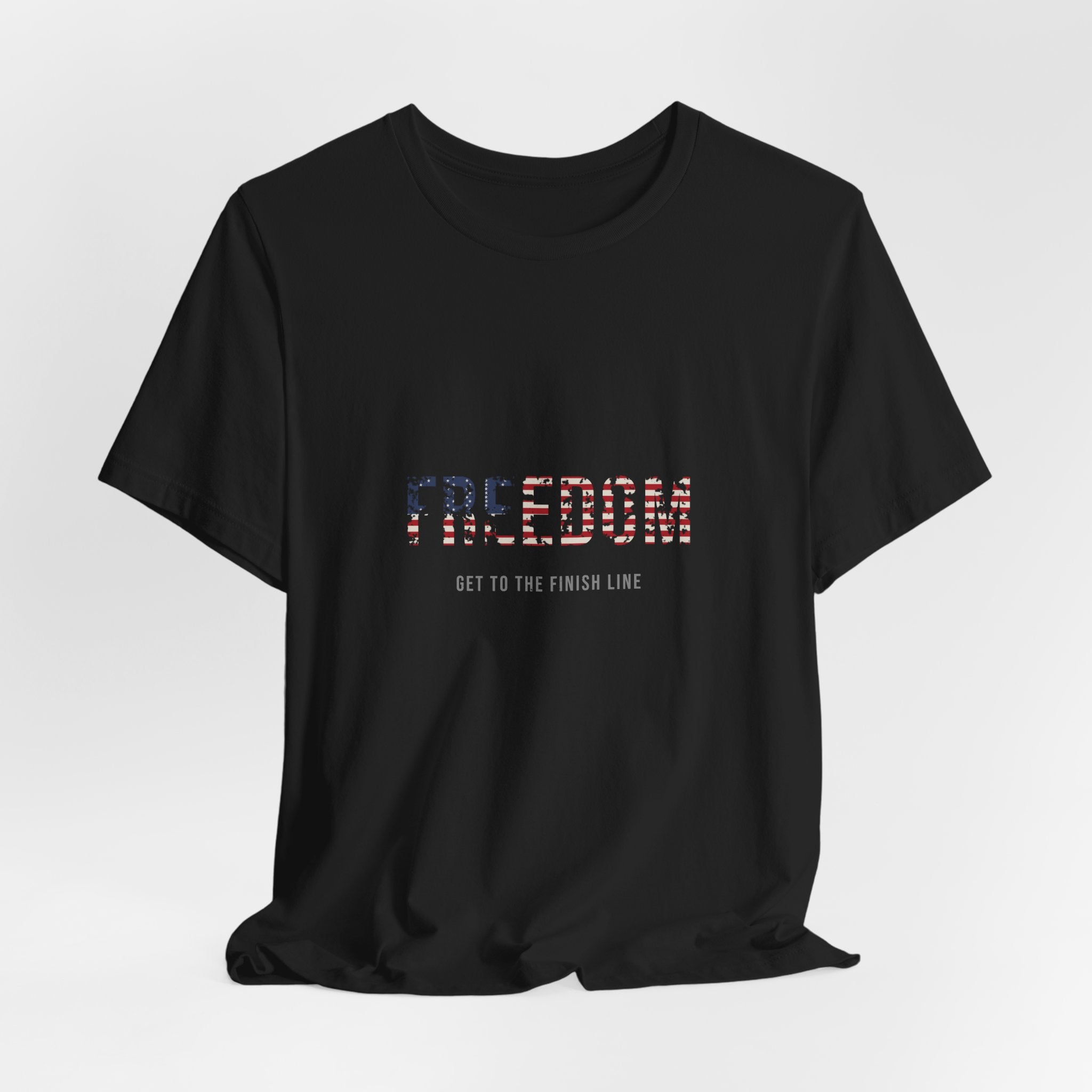Freedom Tee — Flag Fill — patriotic american flag graphic tee by Get To The Finish Line (view 7)