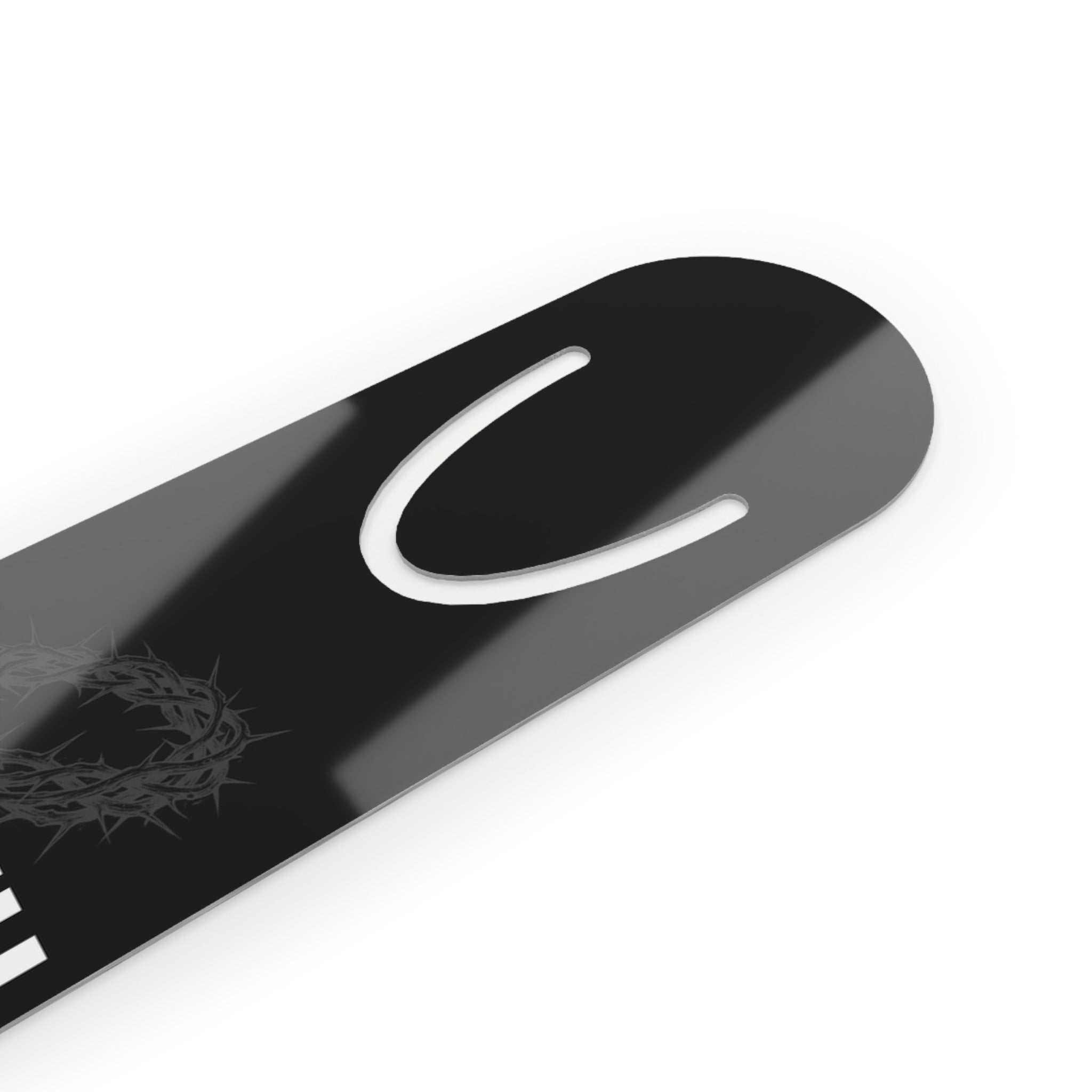 Faith Family Finish Line Bookmark — White/Orange — christian family values metal bookmark by Get To The Finish Line (view 3)