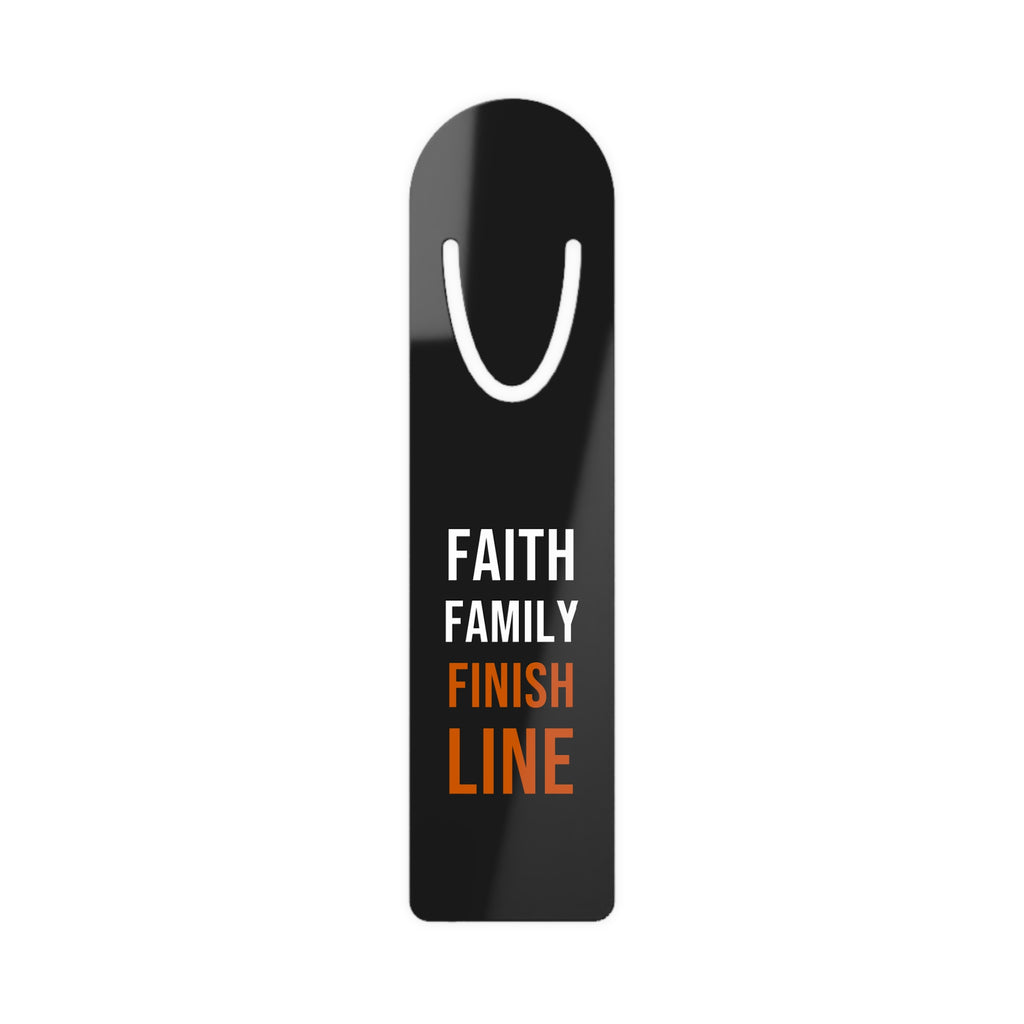 Faith Family Finish Line — Bookmark — christian family values metal bookmark by Get To The Finish Line