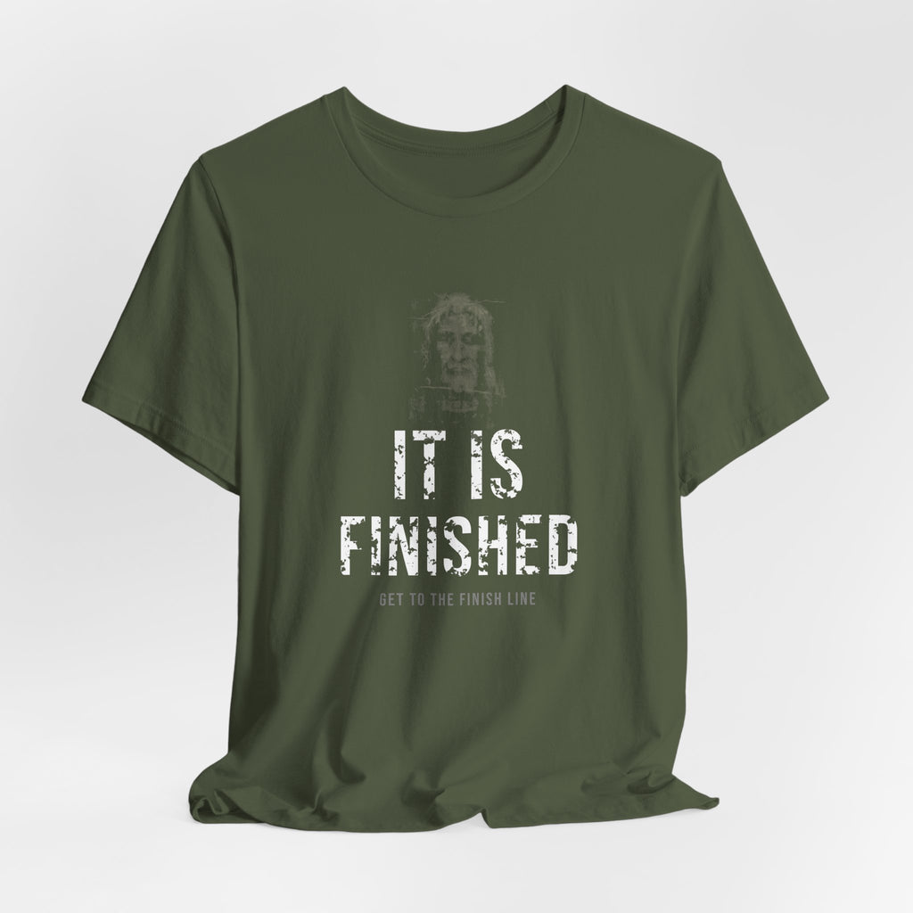 It Is Finished Tee — White — christian graphic tee by Get To The Finish Line (view 10)