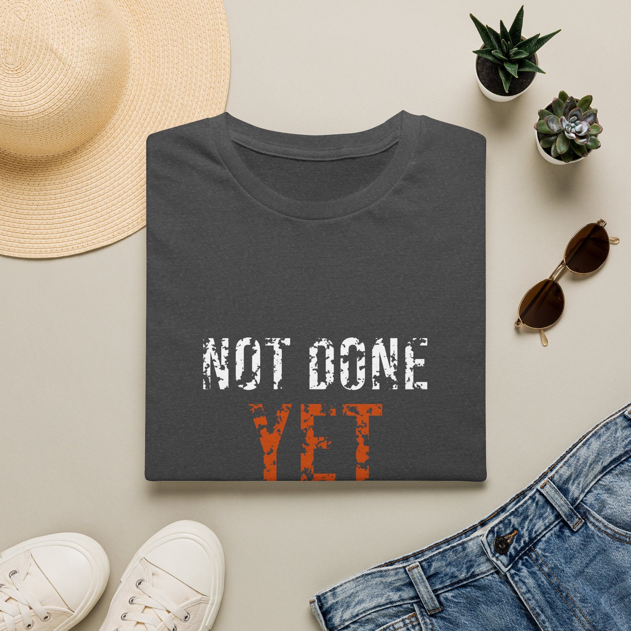 Not Done Yet Tee — motivational graphic tee by Get To The Finish Line (view 5)