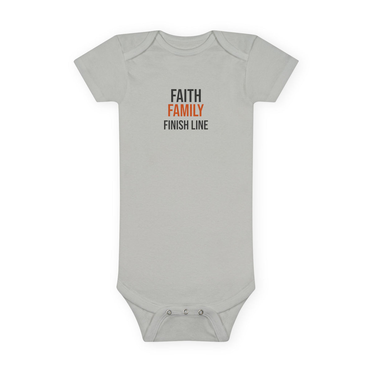 Faith Family Finish Line Baby Onesie® — GTTFL Littles — christian family values piece by Get To The Finish Line (view 2)