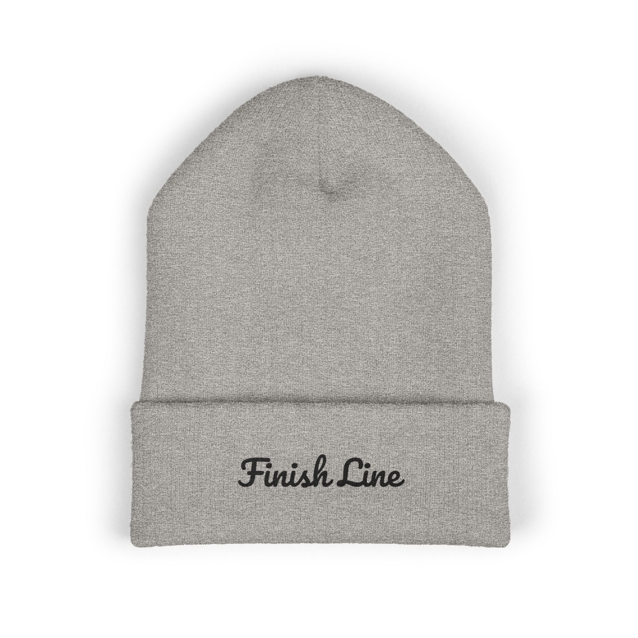 Get To The Finish Line Script Beanie — Light — motivational perseverance embroidered beanie by Get To The Finish Line (view 3)