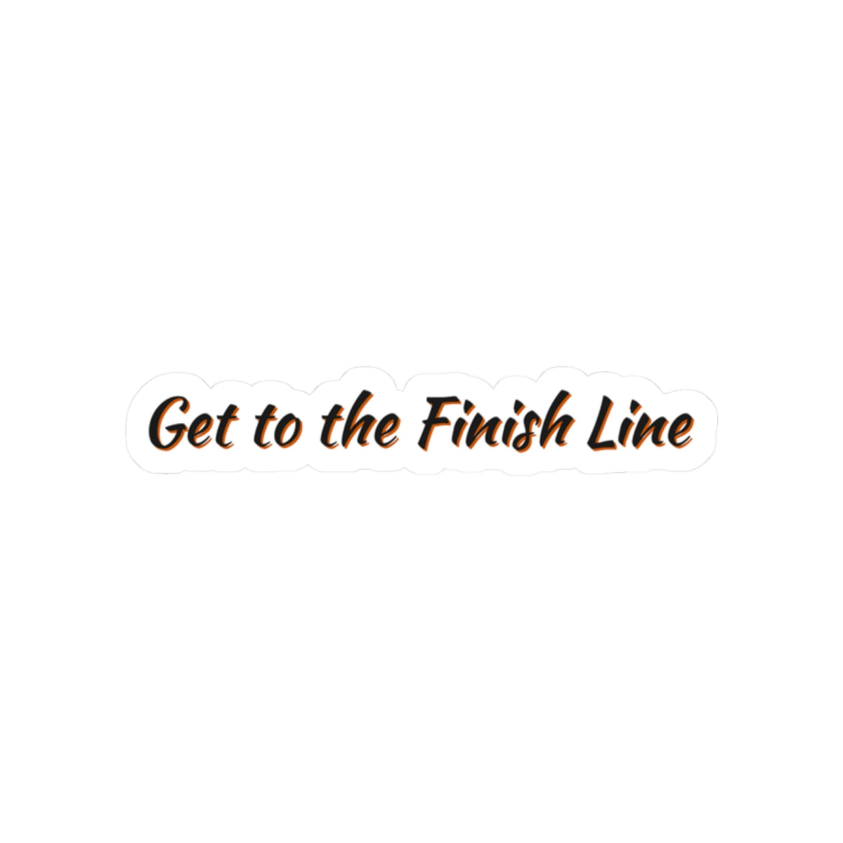 Finish Line Script Sticker