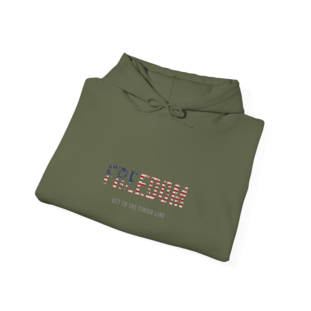 Freedom Hoodie — Flag Fill — patriotic american flag graphic hoodie by Get To The Finish Line (view 10)