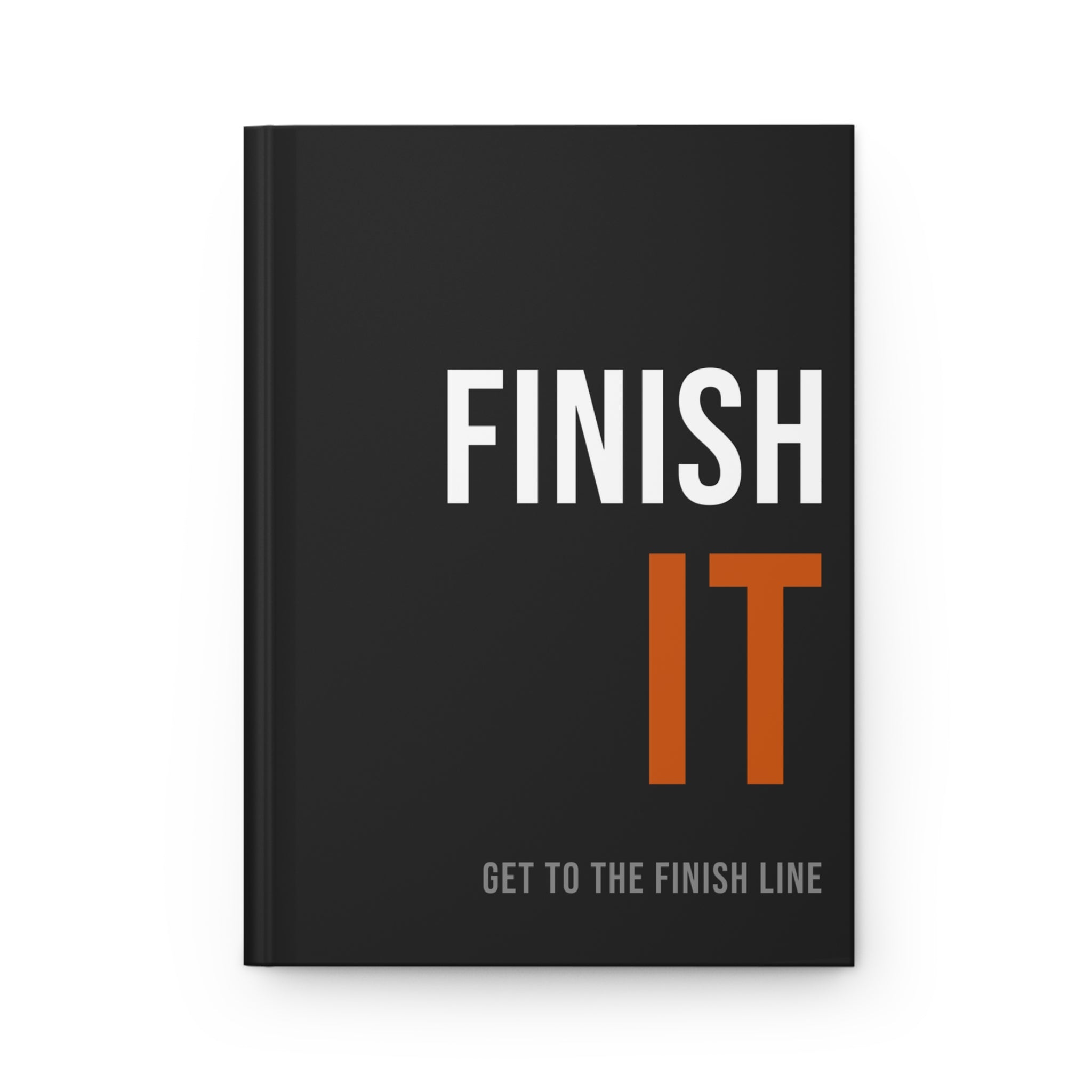 Finish It Journal — White/Orange — distressed motivational hardcover journal by Get To The Finish Line