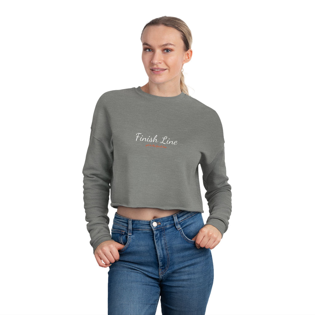 Get To The Finish Line Script Cropped Sweatshirt — motivational perseverance cropped sweatshirt by Get To The Finish Line (view 10)