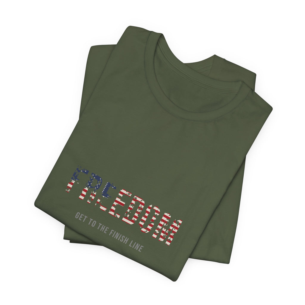 Freedom Tee — Flag Fill — patriotic american flag graphic tee by Get To The Finish Line (view 9)