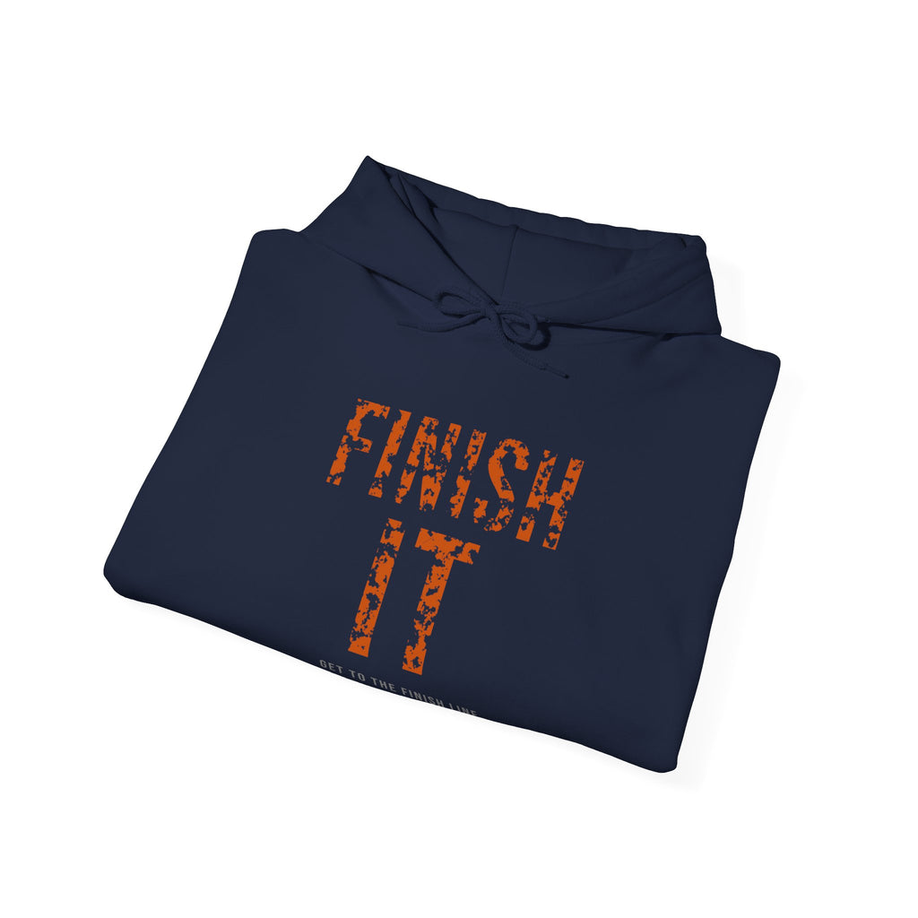 Finish It Hoodie — Burnt Orange — distressed motivational graphic hoodie by Get To The Finish Line (view 16)