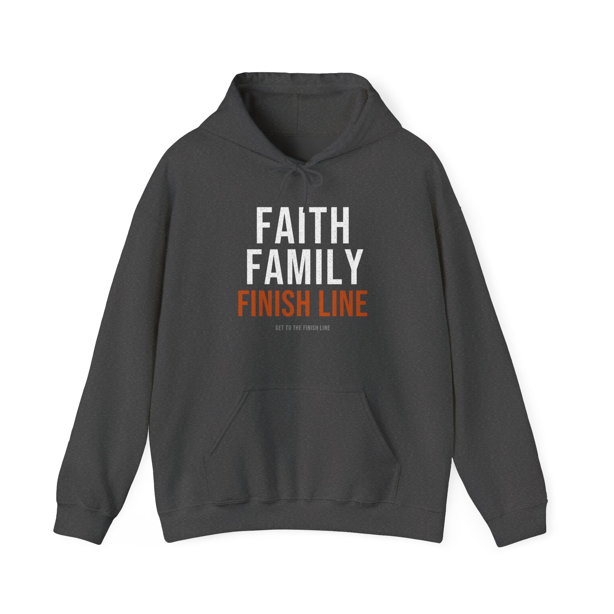 Faith Family Finish Line — Motivational Hoodie — christian family values graphic hoodie by Get To The Finish Line (view 2)