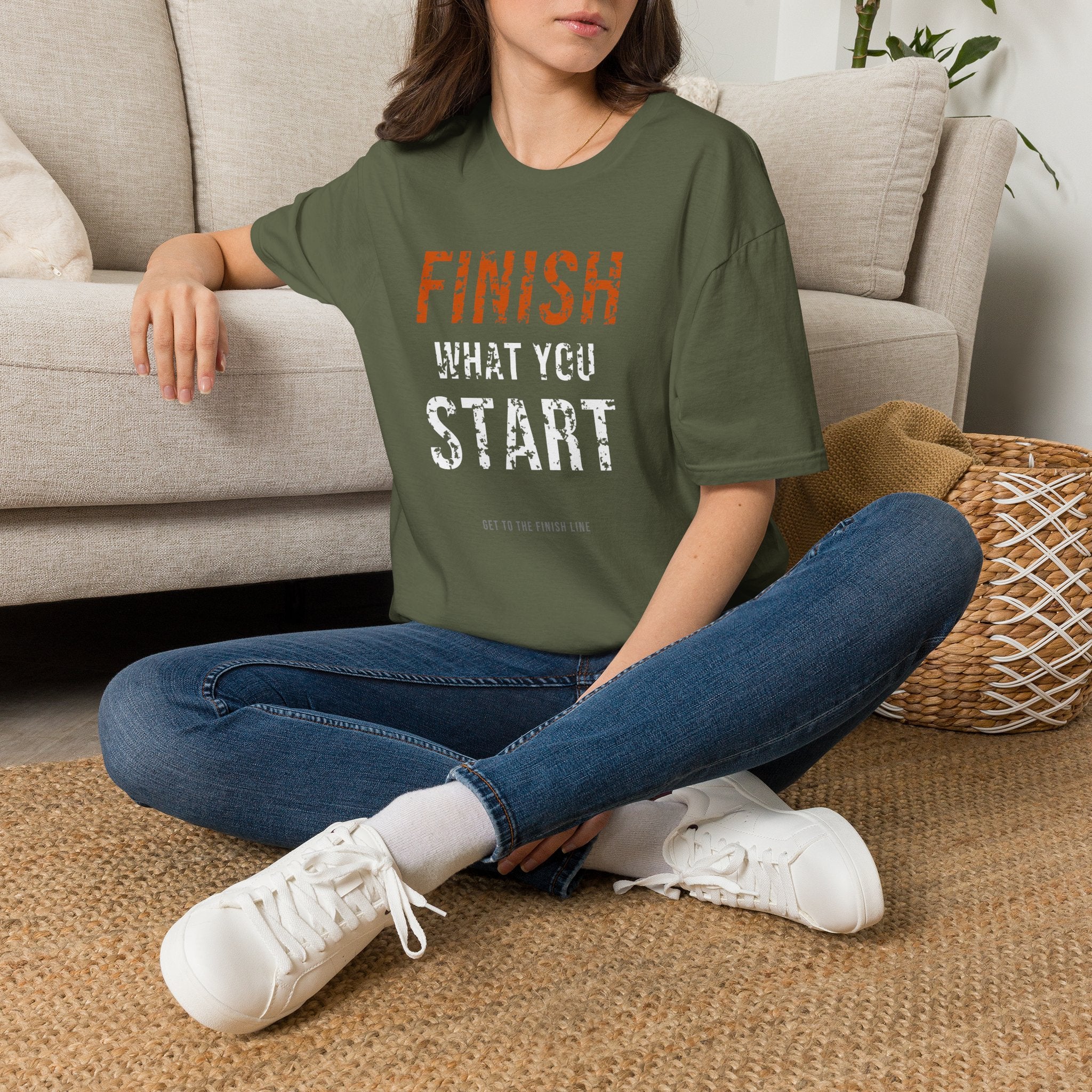 Finish What You Start Tee — motivational graphic tee by Get To The Finish Line (view 14)
