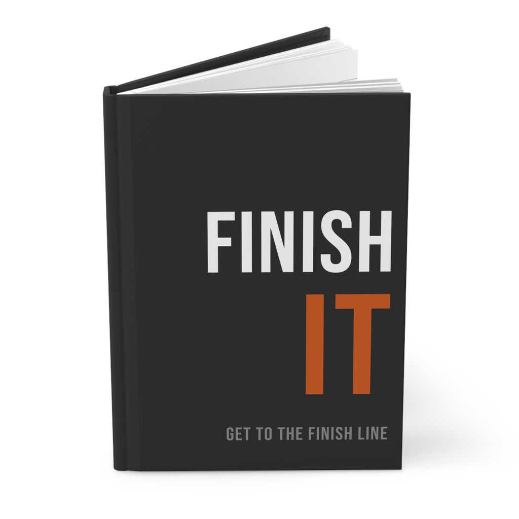 Finish It Journal — White/Orange — distressed motivational hardcover journal by Get To The Finish Line (view 3)