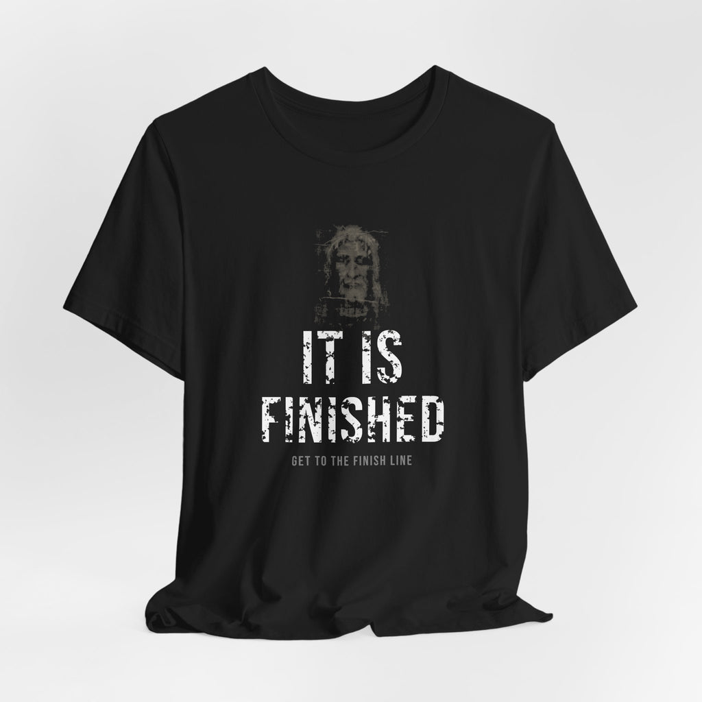 It Is Finished Tee — White — christian graphic tee by Get To The Finish Line (view 7)