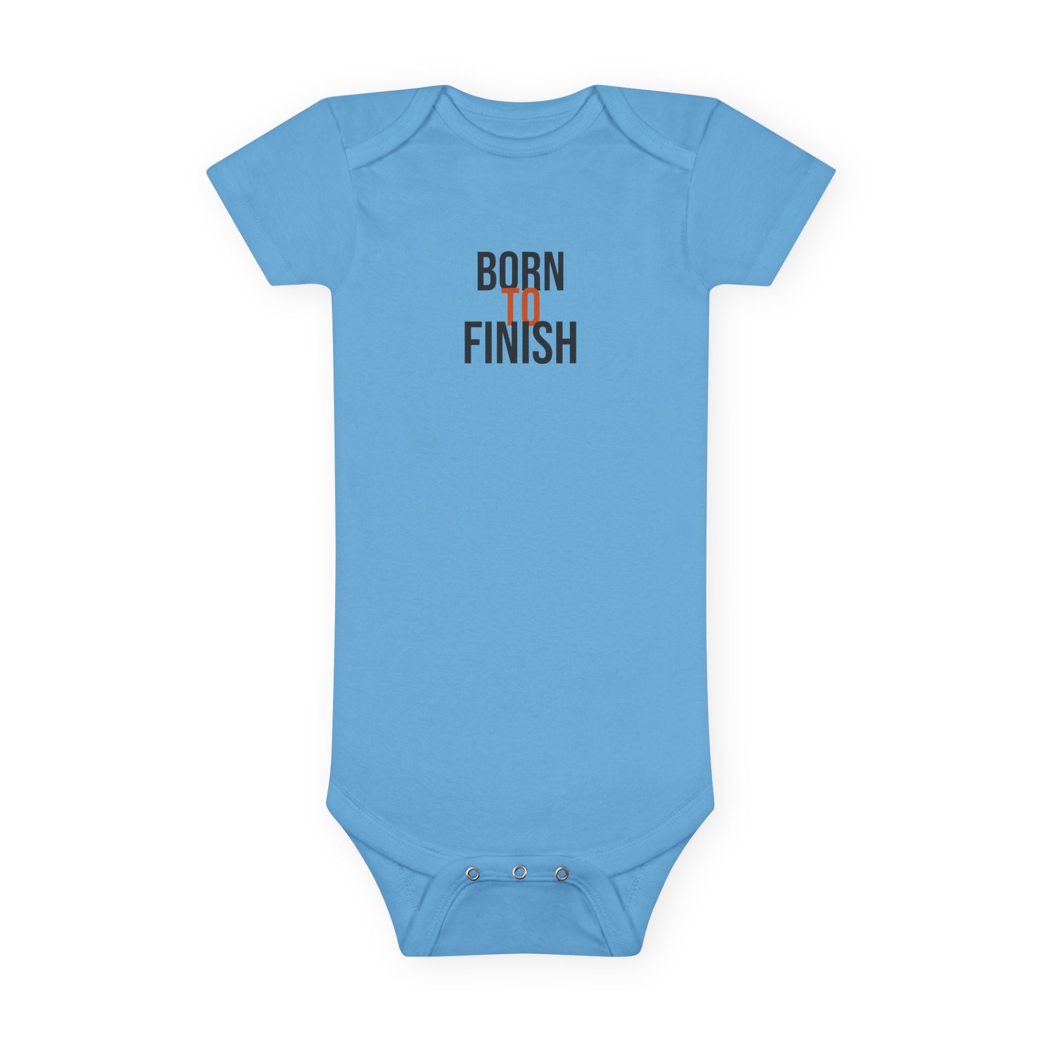 Born To Finish Baby Onesie® — GTTFL Littles — motivational piece by Get To The Finish Line (view 3)
