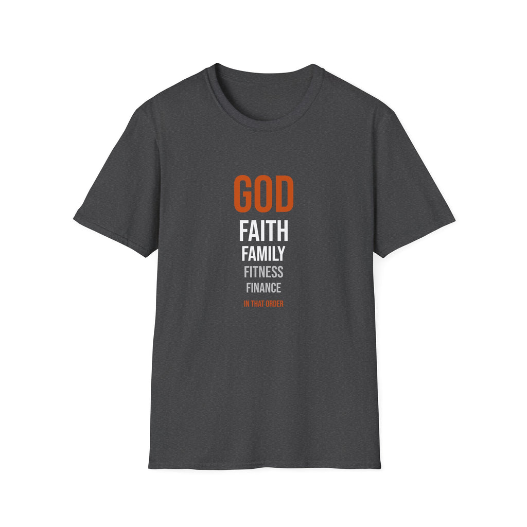 God First In That Order Tee — Four Pillars — motivational graphic tee by Get To The Finish Line (view 9)