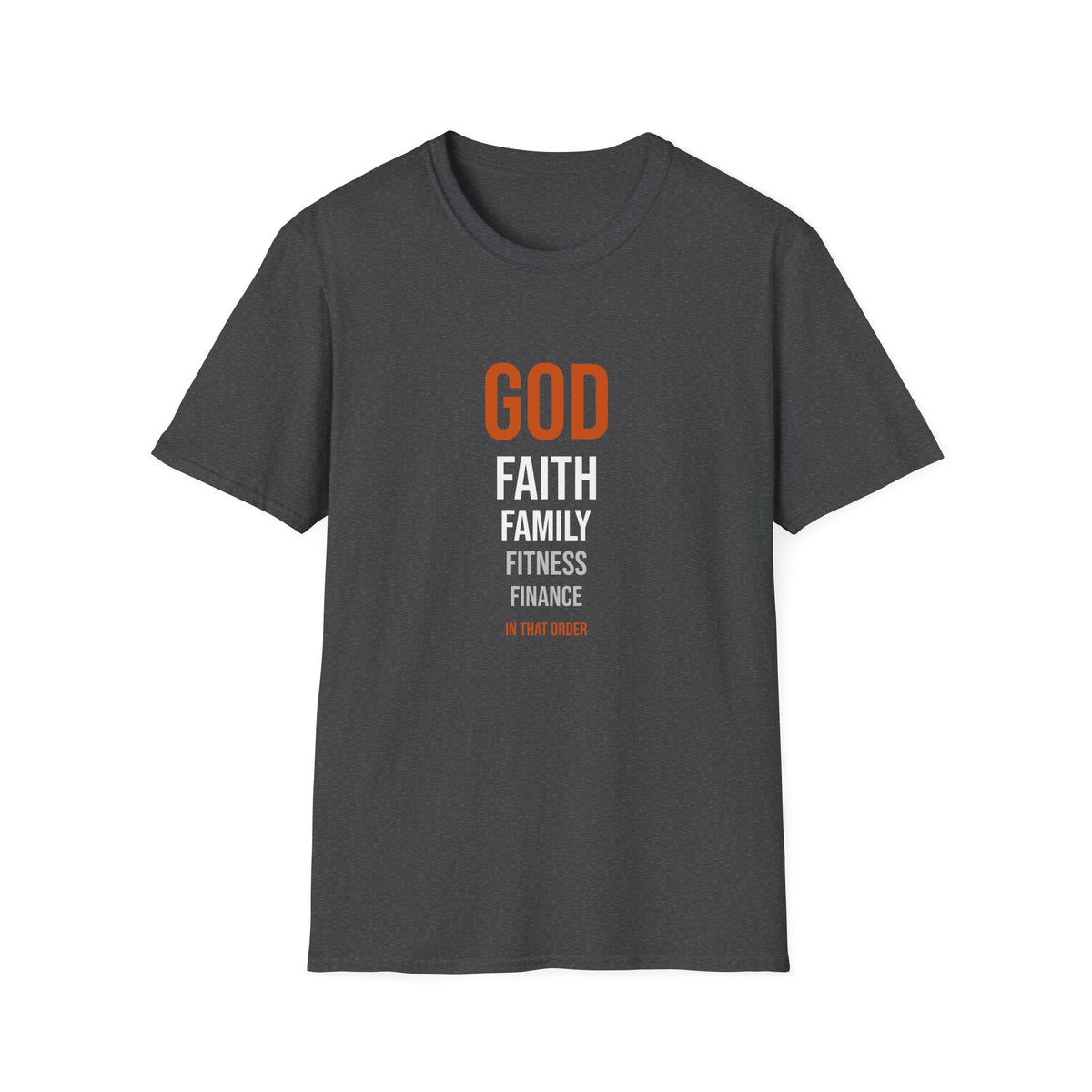 God First In That Order Tee — Four Pillars — motivational graphic tee by Get To The Finish Line (view 9)