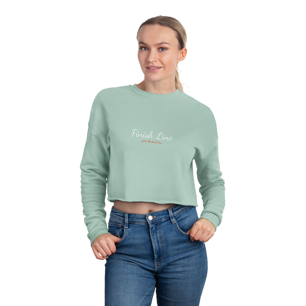 Get To The Finish Line Script Cropped Sweatshirt — motivational perseverance cropped sweatshirt by Get To The Finish Line (view 16)