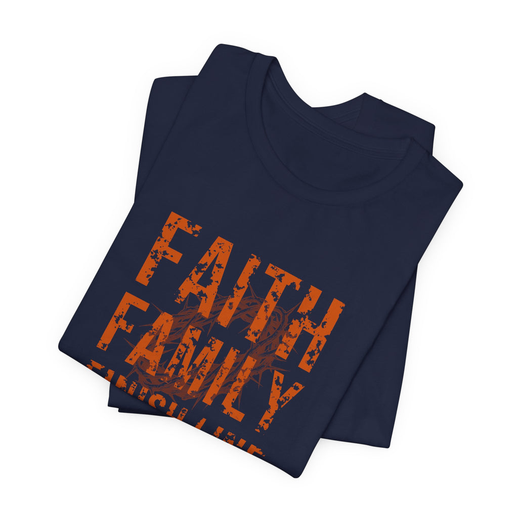 Faith Family Finish Line Tee — Burnt Orange — christian family values graphic tee by Get To The Finish Line (view 15)