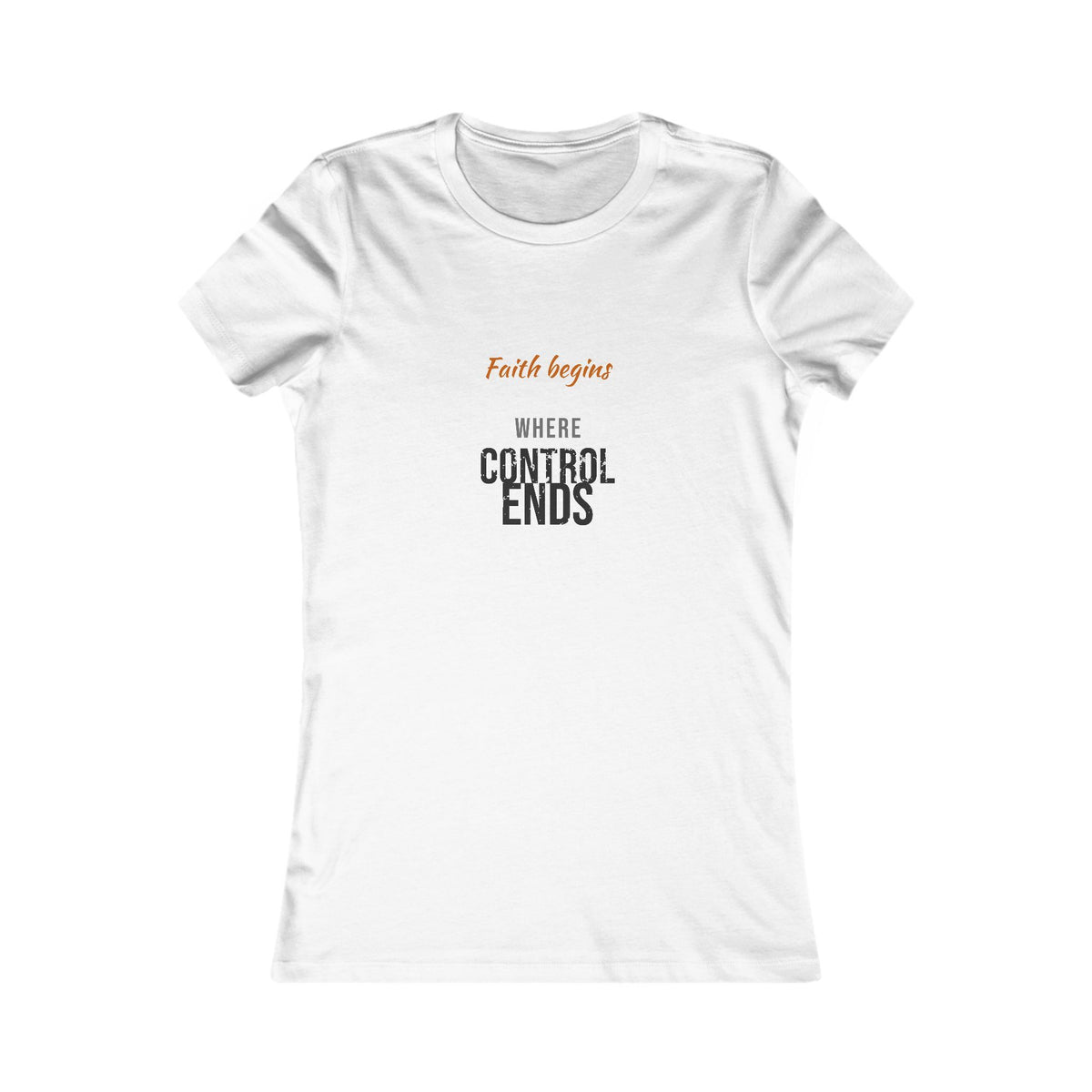 Faith Begins Script Women's Tee — Light