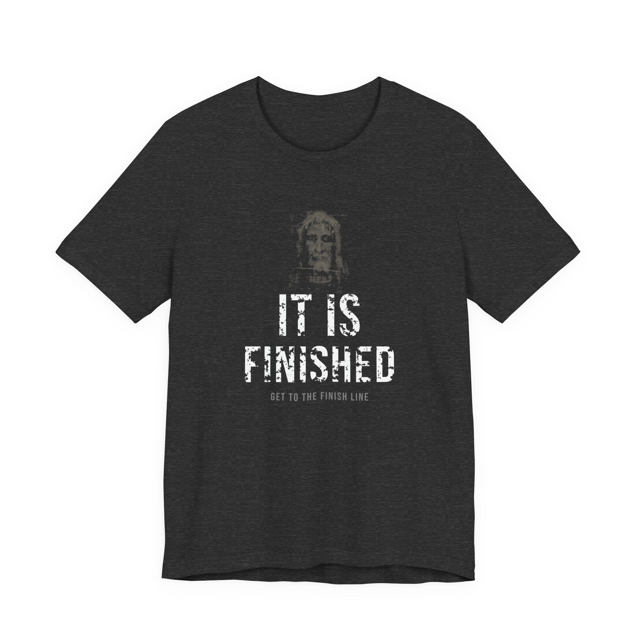 It Is Finished Tee — White — christian graphic tee by Get To The Finish Line (view 3)