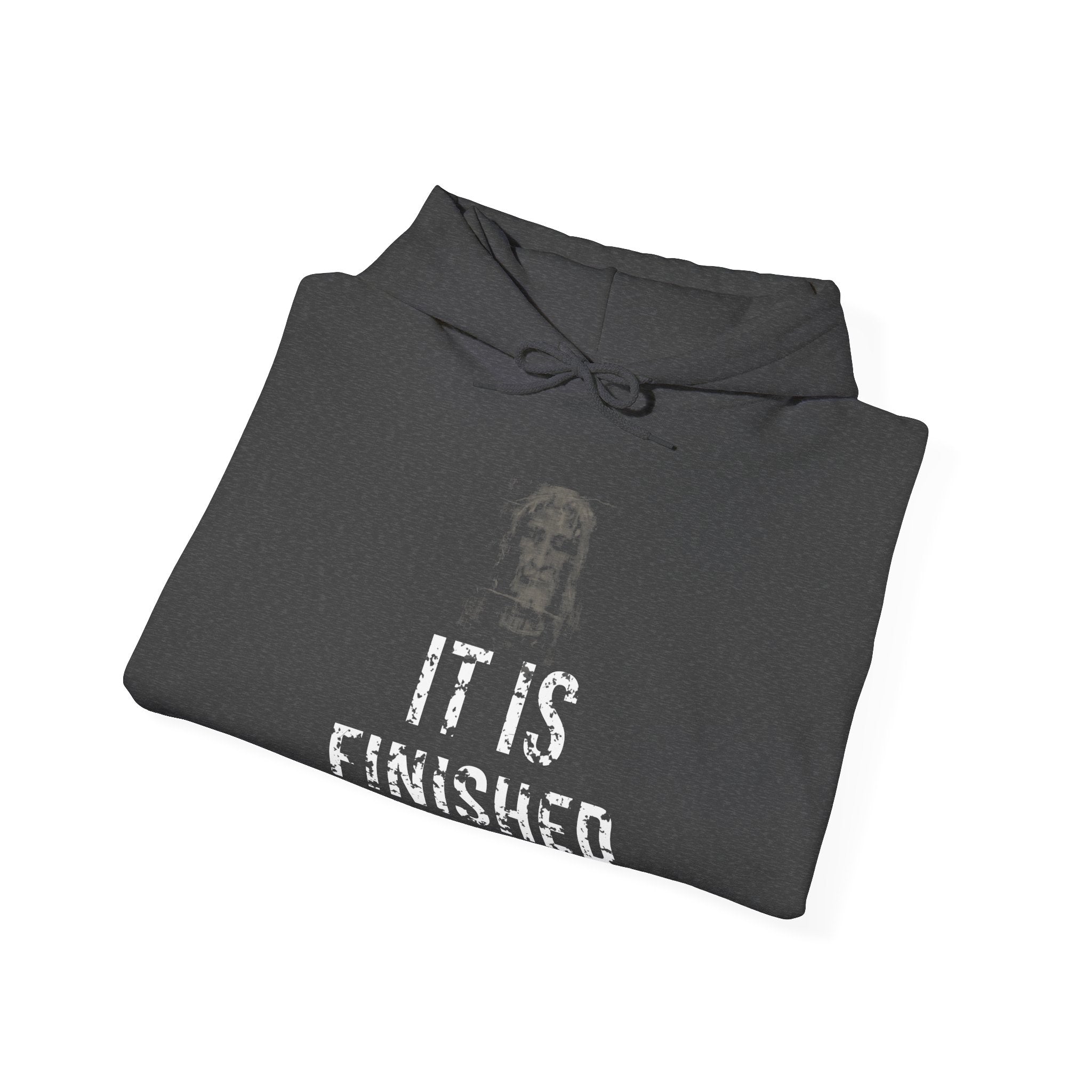 It Is Finished Hoodie — White — christian graphic hoodie by Get To The Finish Line (view 13)