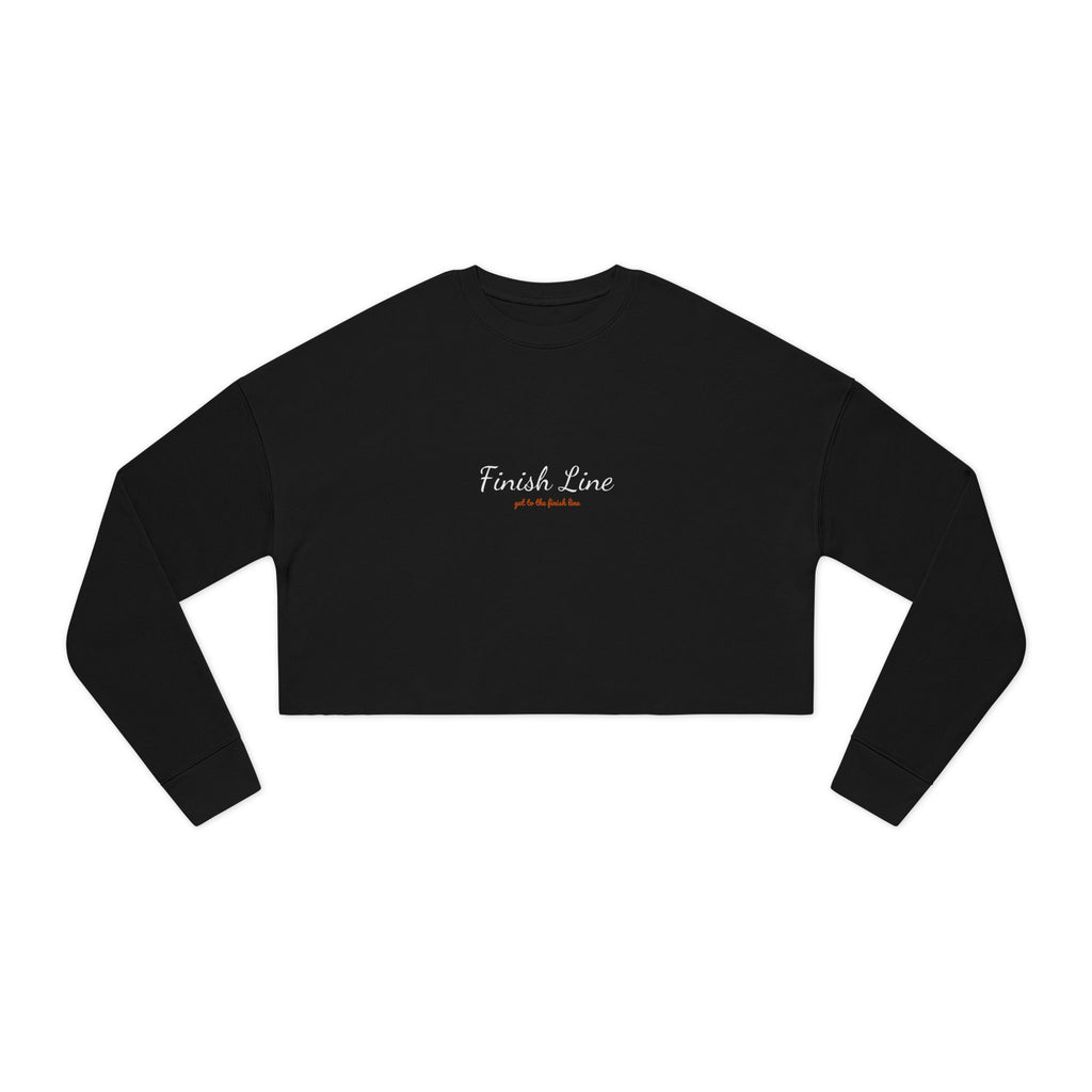 Get To The Finish Line Script Cropped Sweatshirt — motivational perseverance cropped sweatshirt by Get To The Finish Line (view 3)