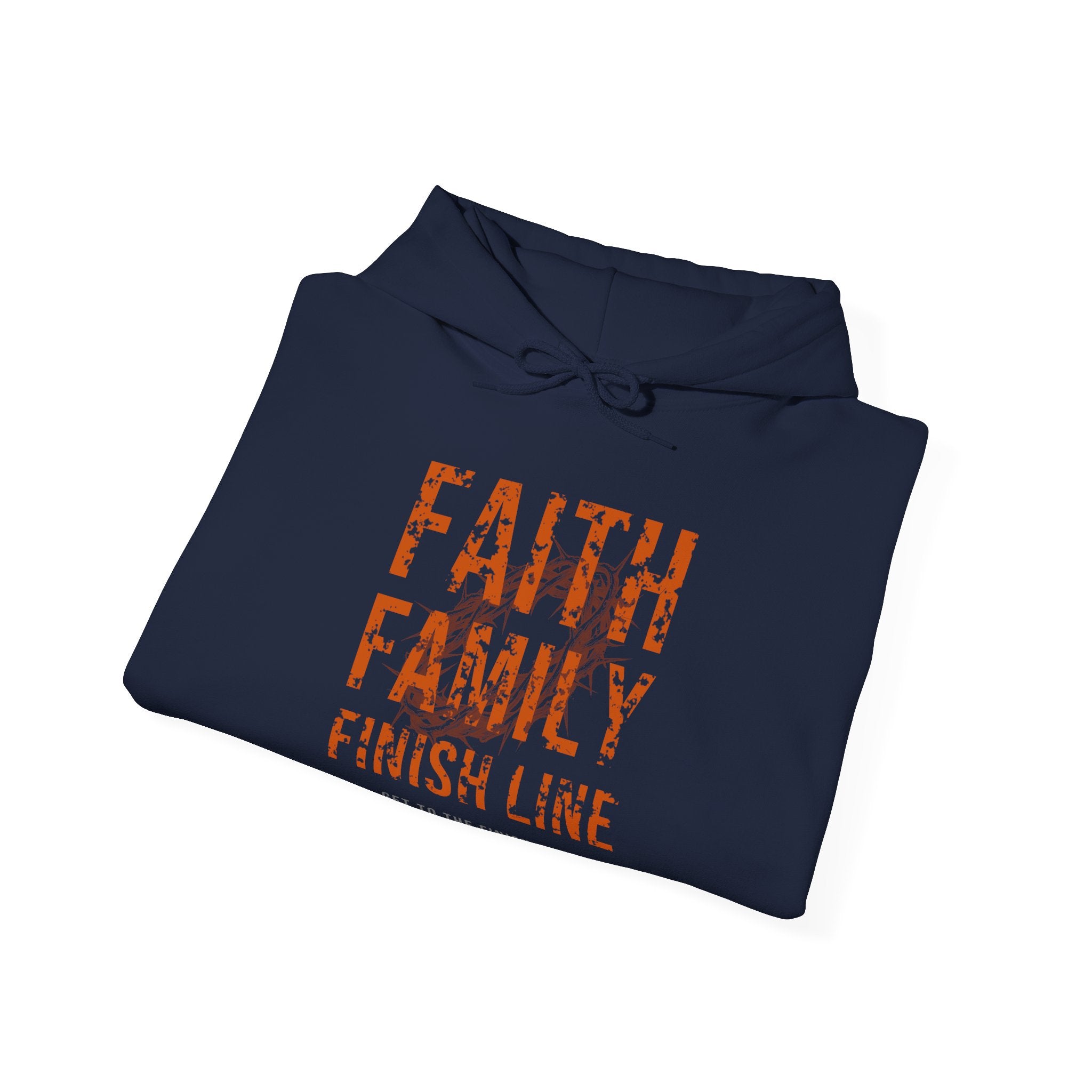 Faith Family Finish Line Hoodie — Burnt Orange — christian family values graphic hoodie by Get To The Finish Line (view 16)